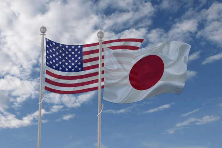 US and Japan Flags